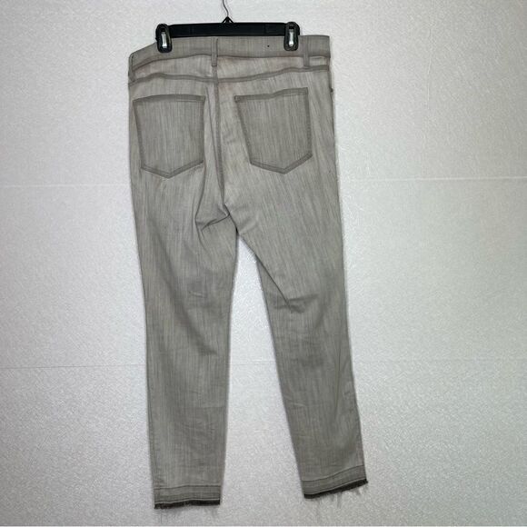 Ann Taylor Modern Fit Gray Wash Raw Hem Skinny Jeans 12 - Picture 3 of 4